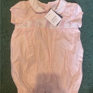 Crown & Ivy Pastel Romper with Floral Detail